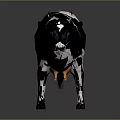 Black And White Spotted Cow Standing On Gray Background With Realistic Details