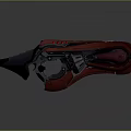 Futuristic Sci Fi Weapon Design With Red And Silver Glowing Structural Details 3d model