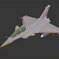 White Fighter Jet Model with Transparent Canopy and Red Wing Insignia on Dark Background