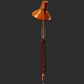 Orange Bell Shaped Shade Floor Lamp With Tripod Stand And Modern Design