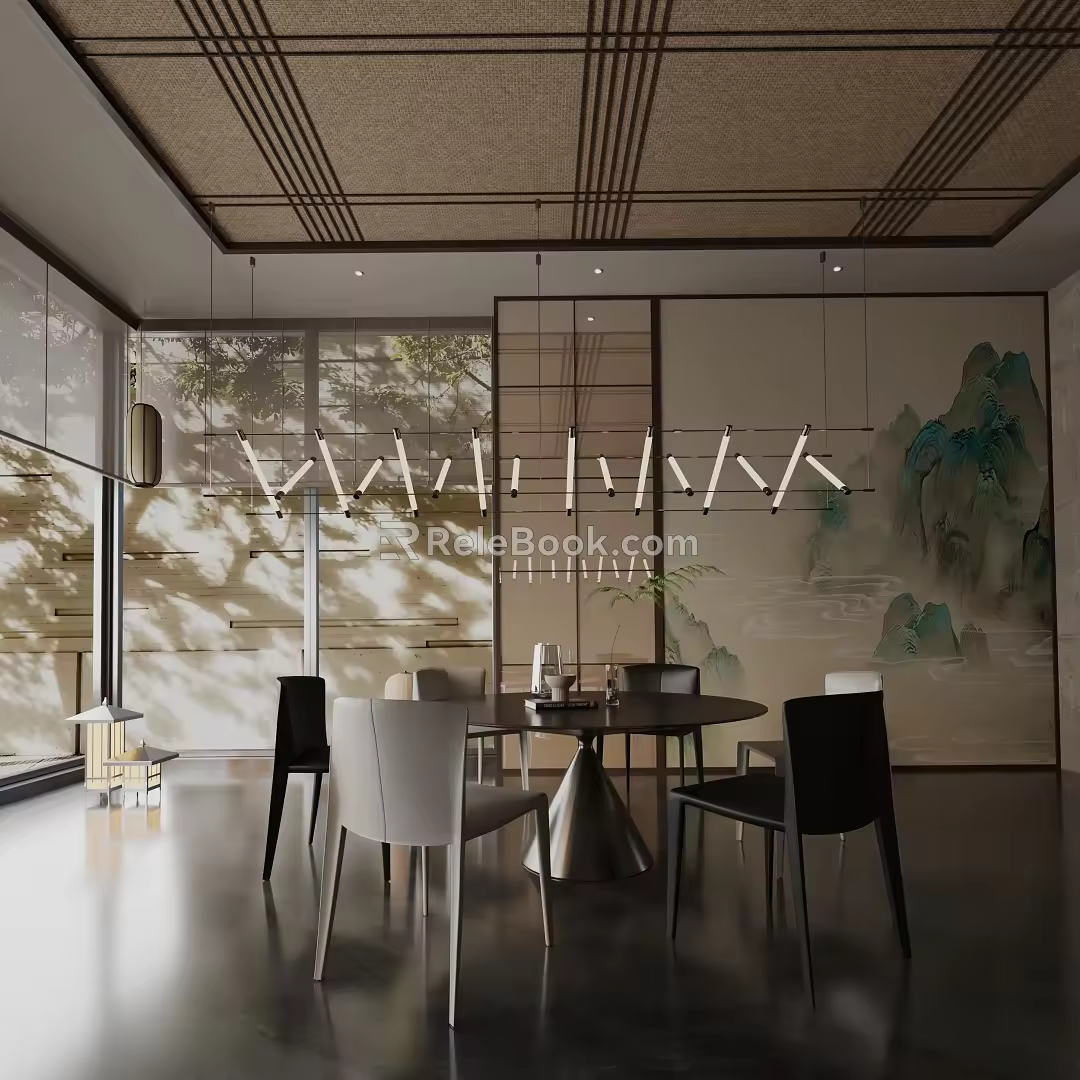 Modern table combination 3d model