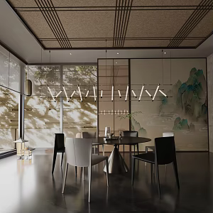 Modern table combination 3d model