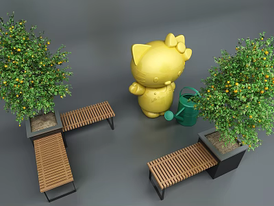 Modern Outdoor Chair Flower Pool Seat 3d model Modern Outdoor Chair Flower Pool Seat 3d model