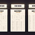 Bar Street Billboards Displaying Fashion Bar Fine Wine Beverage Detailed Menus