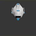 White And Blue Robot With Heart Shaped Eyes And Round Body Design