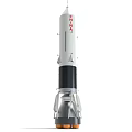 CZ-7A Space Rocket With White Black Body And Orange Boosters Design
