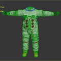 White Astronaut Spacesuit With Red Details Blue Red Buttons And Yellow Boots