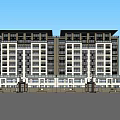 Modern Residential Building Classical Multi-storey Residence 3d model