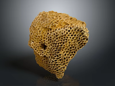 Bee Built Honeycomb Structure Featuring Hexagonal Cells And Natural Golden Texture 3d model