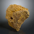 Bee Built Honeycomb Structure Featuring Hexagonal Cells And Natural Golden Texture 3d model