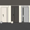 Modern Minimalist Security Doors in White Gray and Black with Electronic Locks 3d model