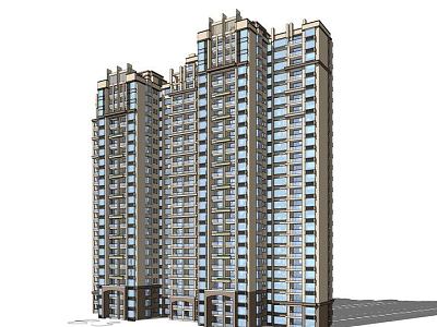 New classical style high-rise residential model