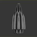 Metallic Shiny Symmetrical Mechanical Structure With Vertical Blades And Circular Top