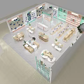Modern Clothing Store Interior Design With Display Racks Tables And Green Plants