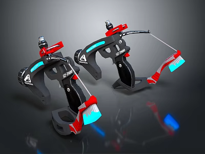 Smart Machines Two Black With Red And Blue Lights And Brush Attachments 3d model