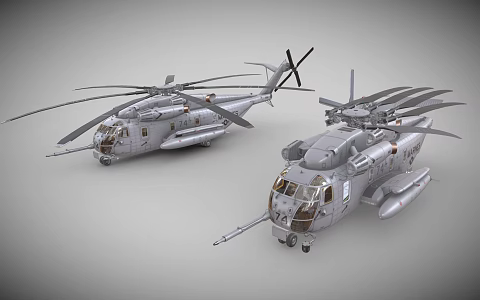 Modern CH-53E Super-stallion US military transport helicopter 3d model