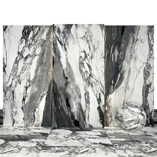 Marble Decorative Component with Modern Polished Texture and Elegant Design Features 3d model 