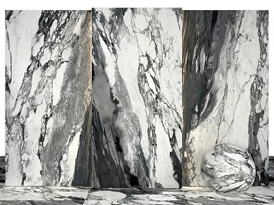 Marble Decorative Component with Modern Polished Texture and Elegant Design Features 3d model