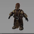 Detailed Toy Character And Mythical Creature Design With Brown Gold Armor Belt And Boots