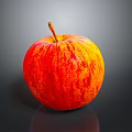 Fresh Red and Yellow Apple on Dark Background with Reflective Surface 3d model