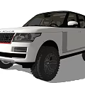 White Range Rover SUV with Off Road Tires and Luxury Exterior Design