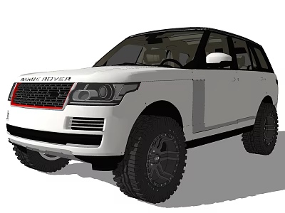 White Range Rover SUV with Off Road Tires and Luxury Exterior Design 3d model
