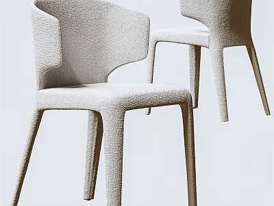 Modern Minimalist Single Chair With Textured Upholstery And Slim Armrest Design 3d model