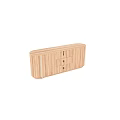 Modern Light Natural Wood TV Stand With Rounded Edges And Storage Drawers For Living Room