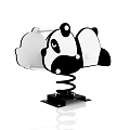 Black and White Building Blocks in Cartoon Shape with Spring Base and Playful Design 3d model