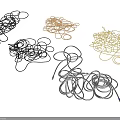 Tangled Wires of Various Colors Including Black Red Yellow and Silver