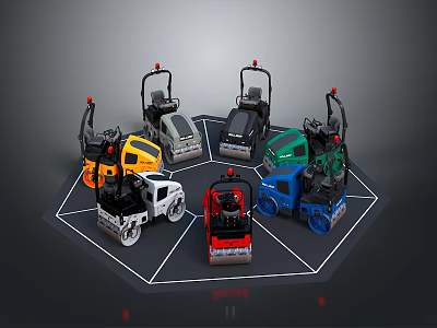 Colorful Mini Toy Cars Arranged In Circular Pattern With Various Colors 3d model