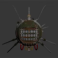 Spherical Smart Machine With Metallic Surface Antennas Mechanical Arms And Wires