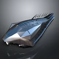 Futuristic Silver Streamlined Structure Design With Geometric Surfaces And Modern Features 3d model