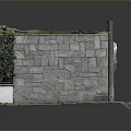 Stone built Wall Scene Design With Green Ivy And Paved Ground