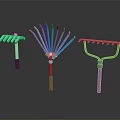 Agricultural Equipment Colorful Rakes With Various Tine Designs For Farming Tasks