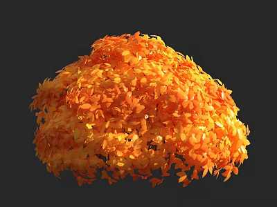 Orange Yellow Foliage Tree With Full Canopy And Vibrant Autumn Leaves 3d model