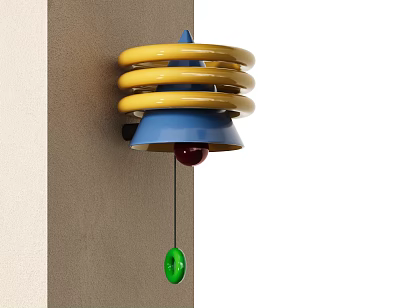 medieval cream wall lamp memphis lamp ins wind color lamp children room wall lamp dopamine lamp 3d model