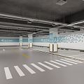 Modern Parking Underground Parking Garage 3d model