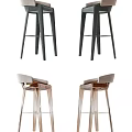 Modern Bar Stools With Black Metal Frame Transparent Acrylic And High Backrest Design