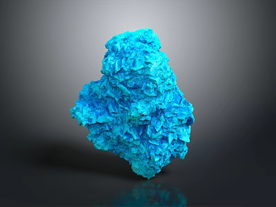 Natural Blue Crystalline Stone Material With Raw Mineral Texture And Glossy Surface 3d model