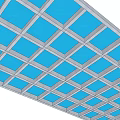 Blue Grid Pattern Canopy Structure With Modern Panel Design For Outdoor Use 3d model