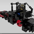 Black Red Building Blocks Mechanical Vehicle Model With Red Wheels Yellow And Blue Details