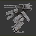 Detailed Futuristic Mechanical Creature Character With Jointed Limbs And Metallic Weaponry