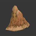 Red Mountain Shaped Stone With Textured Surface On Black Background And Reflection 3d model