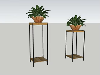 Modern Flower Table Storage Rack Flower Rack Side Rack Table Outdoor Furniture 3d model