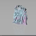 Elegant Stylish Ruffled Dress With Blue Purple Gradient Layered Ruffle Design