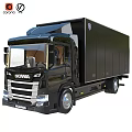 Black Scania Large Commercial Cargo Truck With Modern Sleek Body Design