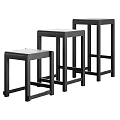 Minimalist Wooden Bar Stools In Different Heights With Brown Beige Color Options