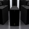 Black Speakers In Circular Arrangement For Home Audio System Design