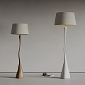 Unique Shape Floor Lamps In Wooden And White With Curved Design For Modern Interior